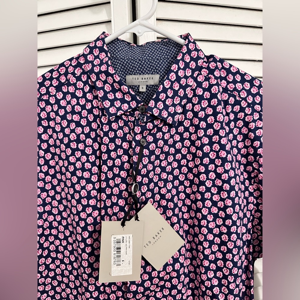 Ted Baker London - NWT, XL (5) Pink Rose, Button Down, Long Sleeve, Men’s Shirt